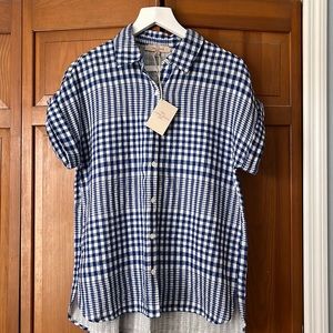 Casa cabana blue plate short sleeve shirt